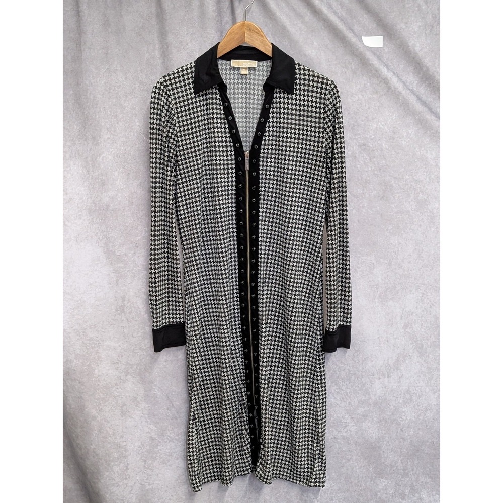 Michael Kors Printed Long Sleeve Dress Full Zip Medium C415